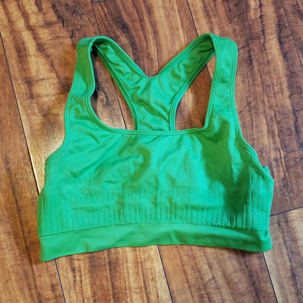 Barely there small green comfy wireless sports bra
